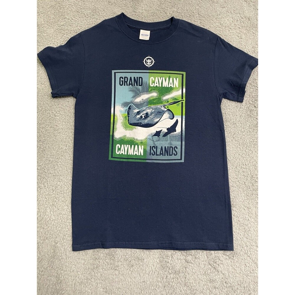 Royal Caribbean Navy Grand Cayman Tee Short Sleeve Cruise Souvenir Vacation Sz S